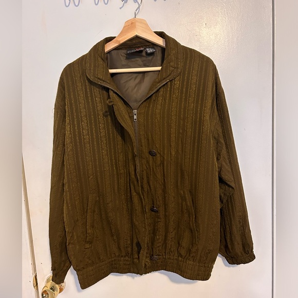 Vintage | Oversized olive green bomber-like jacket - Picture 3 of 8